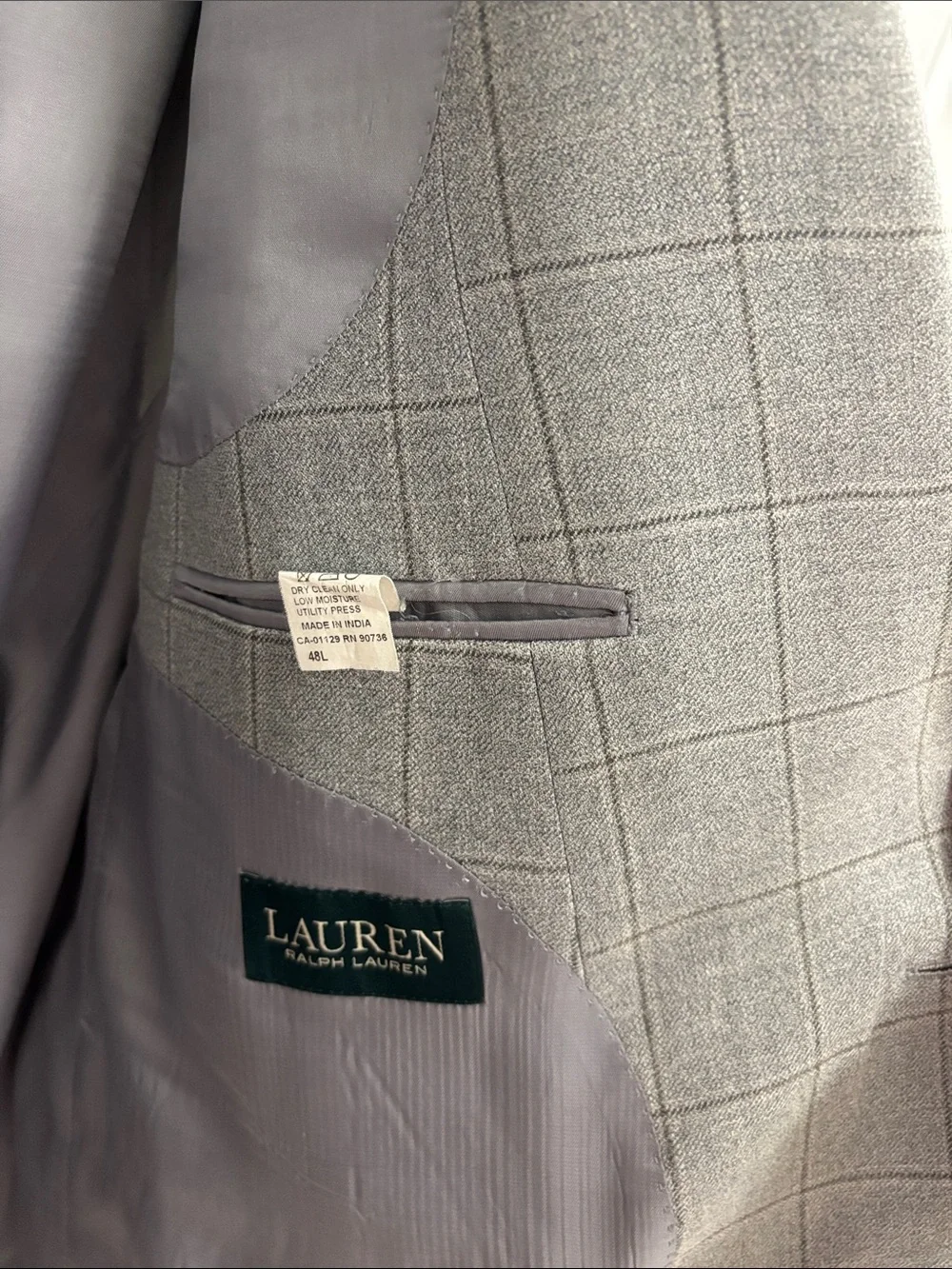 Lauren Ralph Lauren Gray Windowpane Blazer